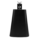 HUSHUI 7-Zoll-Kuhglocke, Metallschlaginstrument mit Trommelstock aus Buchenholz und Edelstahlklemme, für Schlagzeug und Live-Auftritte