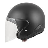 MTR DX3 Jethelm, ECE Zertifizierter Motorradhelm - Maximale Verkehrssicherheit, Robust & Komfortabel, Ideal Für Motoroller & Vespa, Ratschenverschluss, Klares Visier, M