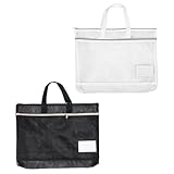 BCOATH 2 Stück Mesh Zipper Dokumententasche mit Griff Große Nylon Aufbewahrungstasche für Poster Kunstwerke Malutensilien Robuste Leichte Reise Büro-organizer