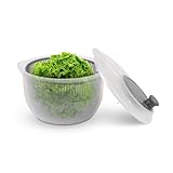 Pro Home Salatschleuder (2,7 Liter, Ø20cm) BPA-frei, 3in1 - Schleuder, Sieb und Salatschüssel, 3D Kurbel - Schleudern ohne Kraftaufwand, Salattrockner