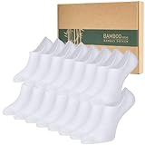 Caldodo Sneaker Socken Damen Herren Bambus Füsslinge, 8Paar Füßlinge Atmungsaktiv Sportsocken, Geschenke für Frauen und Männer, Weiß 35-38