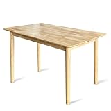 QLLY Rechteckiger Esstisch aus Massivholz, Eiche, einfache Montage, 160 cm