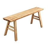 Landhausbank Massivholz, für Eingang und Esszimmer, farblich anpassbar, ohne Armlehnen, rustikale Schuhbank für Schlafzimmer, Wohnzimmer, 98 x 20 x 52 cm