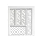 woplus Besteckkasten für Schubladen 45 cm Weiß – zuschneidbar 40×49 cm (B: 40–34 cm, T: 49–42 cm)