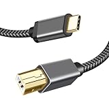 Xatgiouy MIDI-Kabel, USB C auf USB B, geflochtenes Nylonkabel für MIDI-Tastatur, Controller, USB-Audio-Schnittstellen, kompatibel mit Windows 11, macOS 15, Linux, stabiles Datenübertragungskabel (2 m)