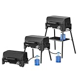 Campingaz Tour & Grill CV Plus Gasgrill | als Tisch- oder Standgrill nutzbar | Tragbarer Camping-Grill mit Deckel & abnehmbaren Beinen | Gasgrill für Camping, Balkon, Terrasse | Leistung 2400 W