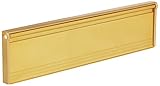 STORMGUARD 06SR0310000G Briefkasten-Abdeckung mit Bürste und Klappe für den Innen- oder Außenbereich, Goldfinish, Außenmaß 293 x 77 mm (Innenöffnung 254 mm x 40 mm)