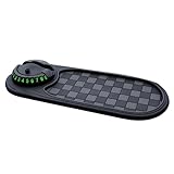 Multifunktions Auto Anti Rutsch Matte, Auto Antirutschmatte Handy, 360° Drehbar Anti Rutsch Armaturenbrett Matte Pads mit Digitale Parkscheibe (Black_Black)