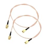 HOLIDYOYO 2 Stück Sma Koaxialkabel Verlängerung Hochtemperaturbeständig Antennenadapter Sma Stecker zu Stecker für Wlan und Lte Geräte