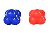 Reaktionsball zum Trainieren der Reaktionsschnelligkeit - Durchmesser 10 cm - Fitnessball (Set - Rot + Blau)