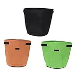 TOYANDONA Brauner Vlies Pflanzsack Kartoffelanbau Tasche Atmungsaktiv mit Wurzelbelüftung für Gemüse Pflanzen Balkon Garten Bio Erde Geeignet
