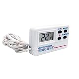 Epodmalx Digitales Thermometer für Kühlschrank, Thermometer für Kühlschrank und Gefrierschrank, für den Innen- und Außenbereich, mit 2 Sensoren und Alarm, für Restaurant zu Hause