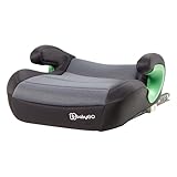 babyGO Sitzerhöhung Bursa III nach neuer I-Size Norm - Kindersitzerhöhung mit verstellbarem Isofix - Kindersitz/Autositz für Kinder (ca. 15-36 kg) Grau