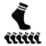 MUD Tennissocken 6er Pack – Sport Socken Herren & Damen – Atmungsaktiv, Weiche Frottee-Sohle, Elastisch für Fitness, Crew Socken, Training & Alltag – Größen 36-40, 43-46