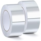 FINZOO Aluminium Klebeband 50mm x 50 m,2 Rollen Aluminiumband,Selbstklebendes Alu-Klebeband-Aluband zum Versiegeln, Reparieren und Isolieren