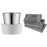 WMF Gourmet Kräutertopf mit Bewässerungssystem, Kräutergarten für die Küche, 12x 12,5X 12,5 cm, für frische Küchenkräuter, weiß & Küchenhandtuch-Set 3-teilig, Baumwolle Küchentücher, 2 Geschirrtücher