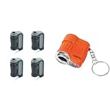 Carson MicroBrite Plus 60x-120x LED Taschenmikroskop & MicroMini 20x LED Taschenmikroskop mit UV-Licht und Taschenlampenfunktion, Lava Orange (MM-280O)