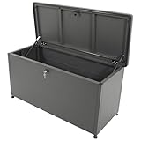 DEGAMO Kissenbox Auflagenbox BREMEN aus Stahl, verzinkt + pulverbeschichtet, anthrazitgrau (RAL 7016), 200L, wasserdicht