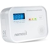 NEMAXX® Kohlenmonoxid Melder mit aukustischem & optischem Alarm – Co Melder Gaswarner Haus & Wohnmobil/Wohnwagen-Carbon Monoxide Detector-Kohlenmonoxidmelder-Kohlenmonoxid Messgerät batteriebetrieben