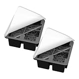 Eiswürfelform | 4-GRID Skelett-Eiswürfelform mit 2-teiligem Deckel - Anti-Kratz-Silikonform