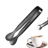 Zuckerzange, U-förmige Eiszange aus Edelstahl – verdickte Mini-Servierzange für Vorspeisen, Desserts, Salat, Grillen, U-förmiger Zuckerwürfel | Silberner Edelstahl für Eiswürfel, Dessert, Buffet, Pick