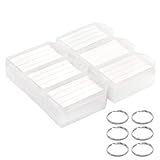 Coideal Weiße Kunststoff-Schlüsselanhänger mit Etiketten – 60 Stück, robuste Schlüsselanhänger-ID-Kennzeichnungen mit transparentem Etikettenfenster und starkem Spaltring für Gepäck