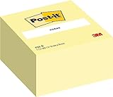 Post-it Haftnotiz-Würfel Kanariengelb, 1 Block mit 450 Blatt, 76 mm x 76 mm, Gelb - Selbstklebende Notizzettel für Notizen, To-Do-Listen und Erinnerungen