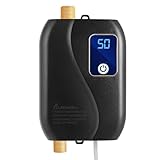 JJsdwin Mini Durchlauferhitzer Tankless, Küchen Untertisch Warmwasserbereiter mit Abschaltschutz, Warmwasserbereiter für SpüLbecken und Badezimmer (3500W, Weiß)