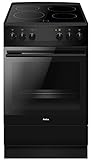 Amica SHC 11509 SM Standherd/Glaskeramikkochfeld und Elektro-Backofen / 50cm / Schwarz-matt/freistehend/mit Eco-Funktion, Ober-/Unterhitze uvm.