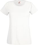 Fruit of the loom Damen Valueweight T Lady-Fit T-Shirt, Weiß (White 000), Large (Herstellergröße: L (14))