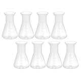 SHINEOFI 8 Stück Erlenmeyerkolben 50 ml aus Kunststoff Konische Laborflaschen mit Graduierung Schmaler Hals für Labor und Chemische Experimente