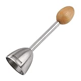 FACKELMANN Eiköpfer, hochwertiger Eierköpfer, Schäler zum Abtrennen von Eierschalen, Eieröffner für gekochte Eier, langlebiger Öffner für harte und weiche Eier (Farbe: Silber - Braun)