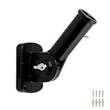 SHENGYIG Fahnenmasthalterung Verstellbar, 26.8mm Wandhalterung aus Aluminiumlegierung für Balkon, Garten und Gewerbe, Fahnenmast Halter Schwarz