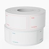 2 Roll of 1200 Freezer Labels Stickers (75x25mm) Gefrieretiketten Selbstklebend Ablösbar, Keine Rückstände, ölbeständig und Waterproof Food Labels for Jar, Pantry, Container (Rot & Blau)