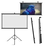 Stativ Leinwand Beamer mit Höhenverstellbarem Dreibeinstativ, HD Projektor Leinwand, Zusammenklappbar, Videoleinwand für Heimkino Präsentation Schule Und Business, Tragbare Projektionswand(4:3,60')