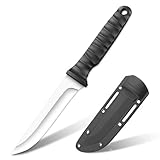 TIMKOSS Outdoor Messer Scharfes Survival Jagdmesser mit Scheide Kydex für Camping Bushcraft und Angeln, Überlebensmesser Scharfes Feststehende Edelstahl Klinge EDC Taschenmesser (Weiß)