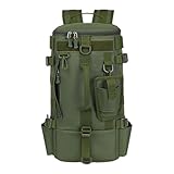 Angelrucksack | Oxford-Pack mit mehreren Taschen – Rucksack, Angelausrüstungsbox mit Rutenhalter, für Wandern, Camping, Reisen, Arbeit, Schule, Fitnessstudio, Männer und Frauen, Köder, grün, Refer to