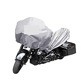 Motorrad Abdeckplane Leichte Motorrad-Halbabdeckung, universeller Outdoor-UV-Schutz for die meisten Full-Dress-Touring-Cruiser-Motorräder(Sliver,M)