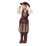 Joyincoser Piratenkostüm Kinder Mädchen Seeräuber-Prinzessin Piratenhut Piratenkostüm für Halloween Faschings​Krneval Party​​ (130cm)