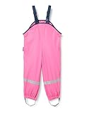 Playshoes Matschhose Regenlatzhose Fleece-Futter Unisex Kinder Wind- und wasserdichte Regenhose Regenbekleidung, pink, 128