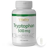 Tryptophan Hochdosiert mit 500 mg pro Kapsel (120 Stk) Premium Qualität L-Tryptophan Vitality Nutritionals by VitaminExpress