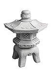 gartendekoparadies.de Japanische Oki-Gata Steinlaterne, H. 38 cm, 11 kg, Grau, frostsicher aus Steinguss für Außenbereich