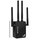 WLAN Verstärker, 1200Mbit/s WLAN Repeater, 5G & 2.4G Dualband Ultraxtender WiFi Verstärker mit LAN anschluss, WPS, Kompatibel mit 99% Standard-WiFi Routern, Deckt bis zu 9200Sq.ft und 35 Geräte