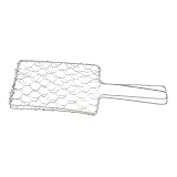 UKCOCO Grillzange Hitze Beständig Grillrost Spieß Korb zum Grillen von Fisch Grillkorb für den Haushalt Grillzubehör Fischgrillkorb Campingversorgung Schmiedeeisen Silver