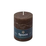 Spaas Rustik-Stumpenkerze Kerze, 80/110 mm, 65h, dunkelbraun