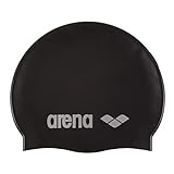 ARENA Unisex – Erwachsene Classic Silicone Badekappe, Black-Silver (55), NS EU