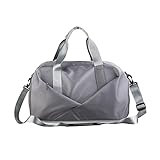 RPXHZLKTM Sporttasche Reisehandtasche, Duffle-Schultertasche mit Nass- und Trockentrennfach und Schuhfach(Drak Gray)