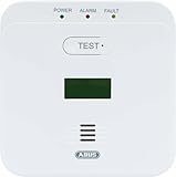 ABUS Kohlenmonoxid-Warnmelder COWM510 - CO-Melder mit 85 dB lautem Alarm, Prüftaste, 10-Jahres-Sensor & LCD Display - Weiß