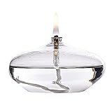 BOZHEN Moderne transparente Glasöllampe Home Notbeleuchtung Petroleumlampe Glaskerzenhalter kreative Dekoration Öllampe für drinnen Haushalt rauchfreie Butterlampe, H-6 cm