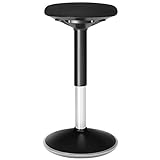 SONGMICS Dynamischer Sitzhocker, Stehhocker, Arbeitssitz, 360 ° drehbar, ergonomisch, höhenverstellbar 56-81 cm, einfache Montage, Schwarz OSC05BK